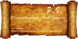 Pissenberger Iréneusz névjegykártya
